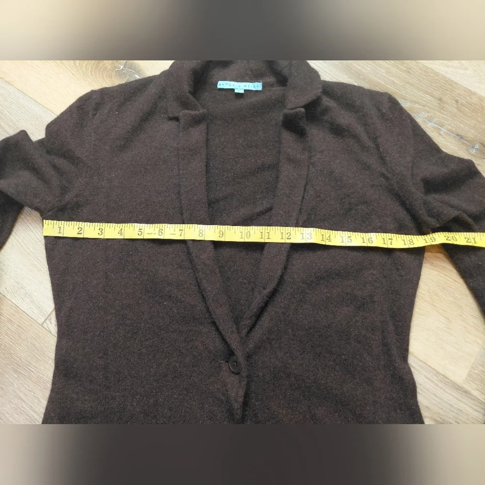 ANTONIO MELANI Brown Cardigan Sweater 100% Cashmere - Picture 5 of 12